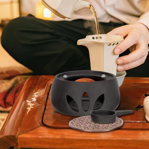 Ceramic Teapot Warmer with Recessed Tealight Holder for Tea Cups