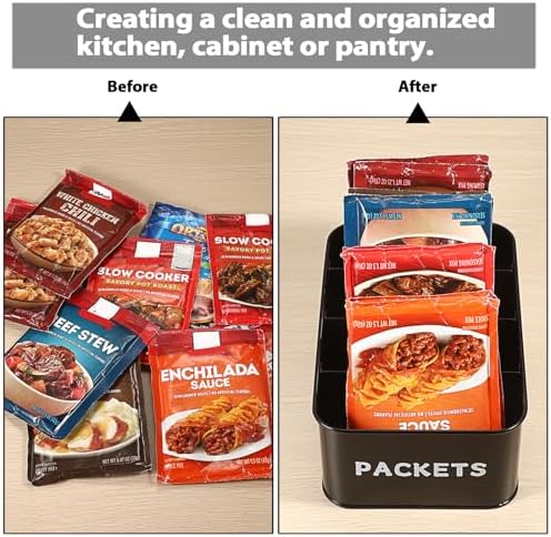BSTKEY Seasoning Packet Organizer, Food Storage Organizer with Divided
