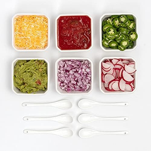 6 Oz White Porcelain Serving Bowls Set – 6 Small Bowls and 6 Serving
