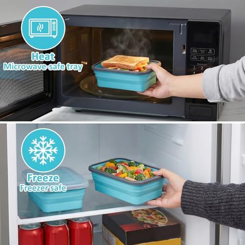 4 Pack 40oz Collapsible Food Storage Containers Marinating Container