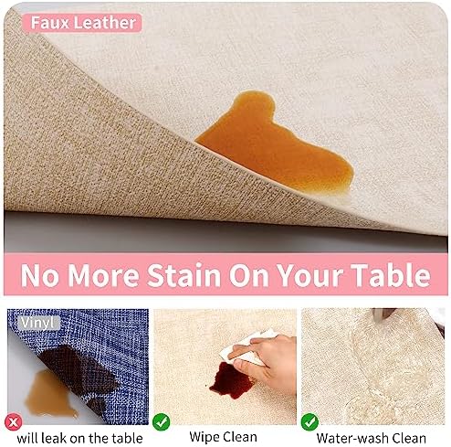 Maxpearl Faux Leather Placemats Set of 6, Easy to Clean, Beige