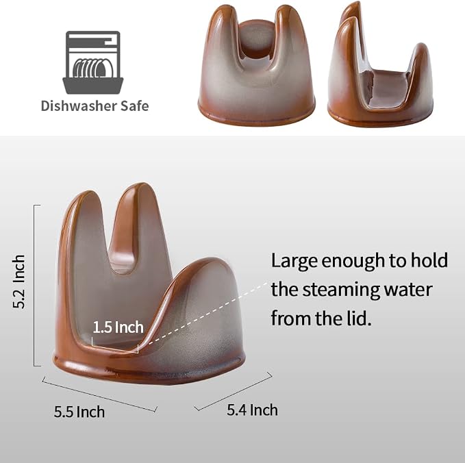 Nihow Pot Lid Holder: Stable Ceramic Pan Lid Holder - Image 2