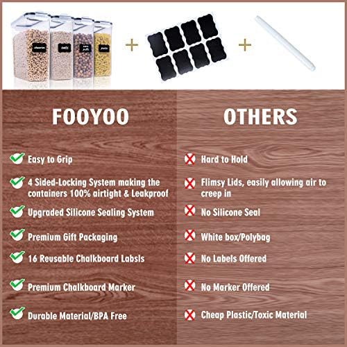 FOOYOO 4-Piece Cereal Container Set, 135.2oz, BPA Free