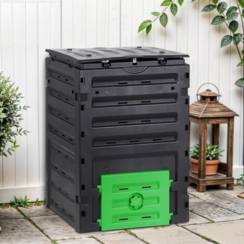 SUPER DEAL 120 Gallon Outdoor Compost Bin, Black