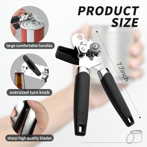 12 Pcs Manual Can Openers Bulk Black
