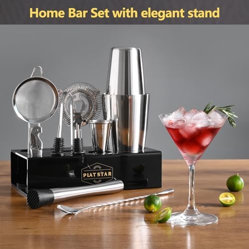 Mixology Bartender Kit with Stand, Home Bar Set Cocktail Shakers