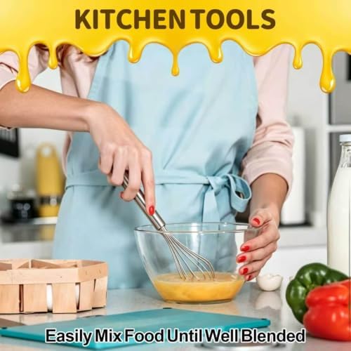 Ninsula 3 Pack Stainless Steel Whisk, 8" 10" 12" Thicken Heavy Duty
