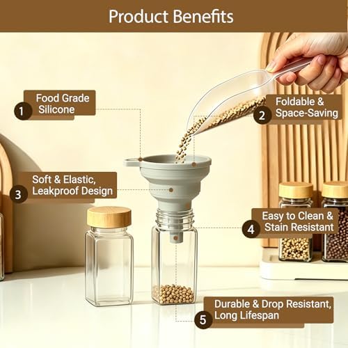 Glass Spice Jars with Label 24 Pcs Seasoning Containers with Wood Lids