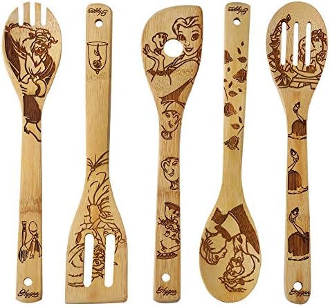 Beauty and the Beast Burned Wooden Spoons Cooking &Serving Utensils