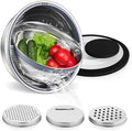 E-far Colander with Mixing Bowl Set, 4-1 Stainless Steel Kitchen Strainer