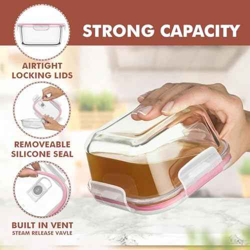 Razab 24 Pc Glass Food Storage Containers with Lids