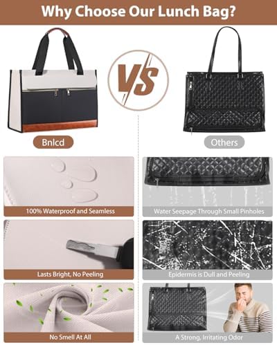 Lunch Tote Bag for Women - 15.6 Inch Laptop Work Bag with Insulated