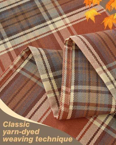Fall & Thanksgiving Tablecloth Rectangular, Tartan Plaid, 60"x84"