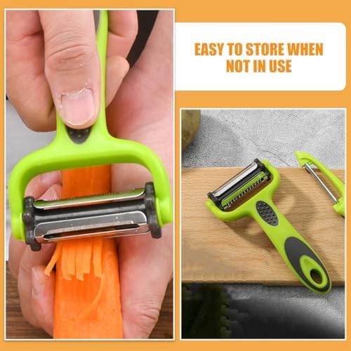 2pcs Stainless Steel Potato Peeler Set for Julienne Slicing