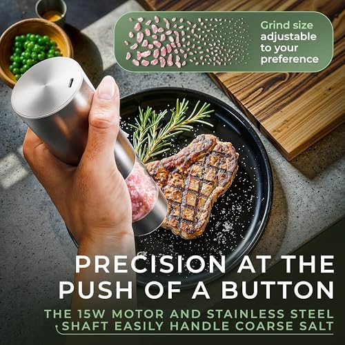 WALDWERK Electric Salt and Pepper Grinder Set, Rechargeable