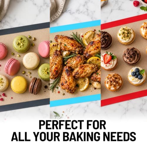 Silicone Baking Mats, Set of 3, BPA-Free
