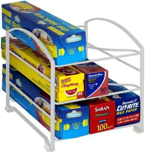 Deco Brothers Wrap Organizer Rack for Kitchen Cabinet, White
