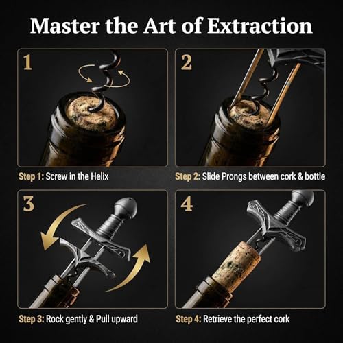 Ah So Wine Opener, Excalibur Sword Wine Corkscrew with Display Base