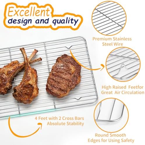 CEKEE Stainless Steel Baking Sheet Pan Set, 12-Piece