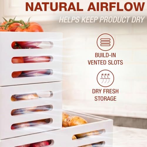 HOMESTEAD Stackable Solid Wood Storage Bins for Kitchen Pantry &