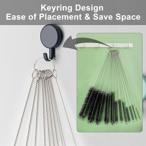 Ixiaoyoo 12 Pcs Straw Cleaner Brushes Set, 8.2 Inch Nylon Cleaning