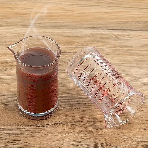 Ackers 3oz/90ml Glass Measuring Cup – Shot Glass with Double