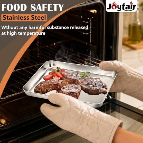 9.4"x7" Baking Sheet Pan(2Pcs), Joyfair Stainless Steel Toaster Oven