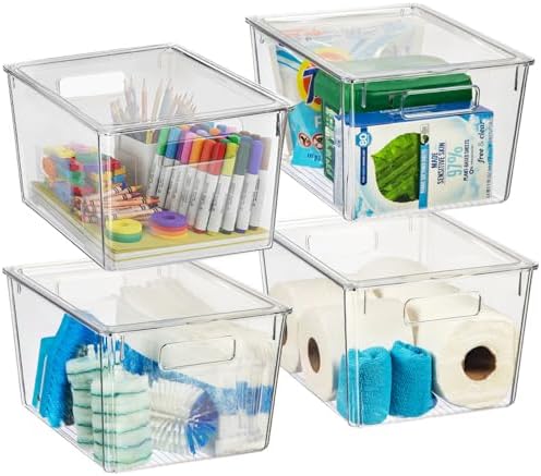 ClearSpace XL Storage Bins with Lids, 4-Pack