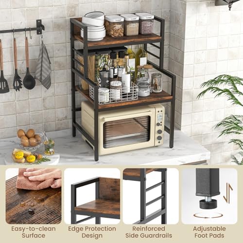 GOFLAME 3-Tier Microwave Stand Countertop, 110lbs Capacity