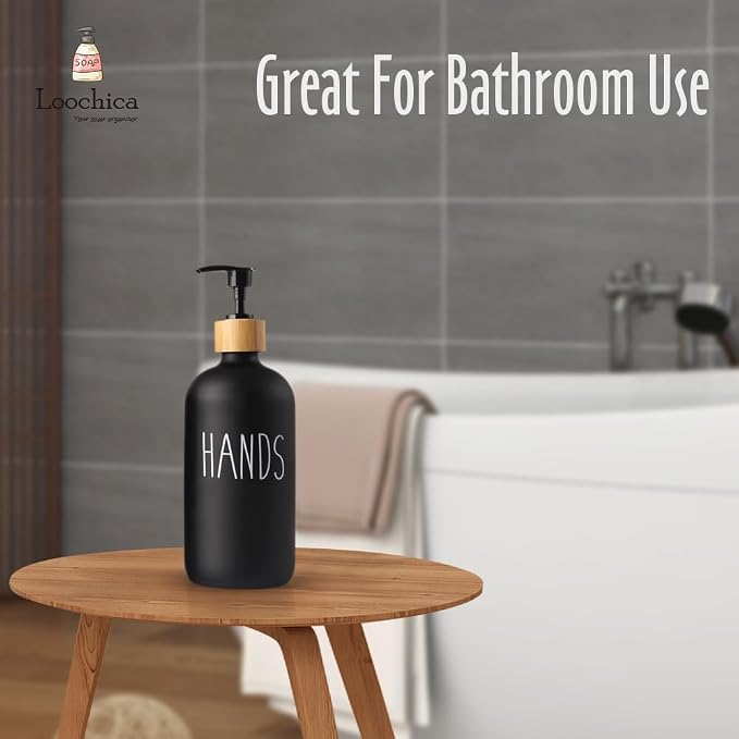 LOOCHICA Black Glass Kitchen Soap Dispenser, Detergent Dispenser or Hands Soap - Image 8