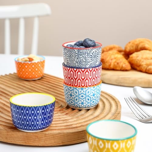Selamica Ceramic Mini Ramekins, 2 OZ Creme Brulee Ramekins Oven Safe