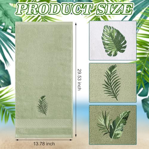 SmoothNovelty 3 Pcs Fingertip Towels for Bathroom Ocean Embroidered