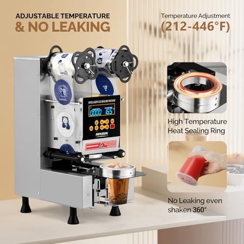 ROVSUN Fully Automatic Cup Sealing Machine, 500-650 Cups/H