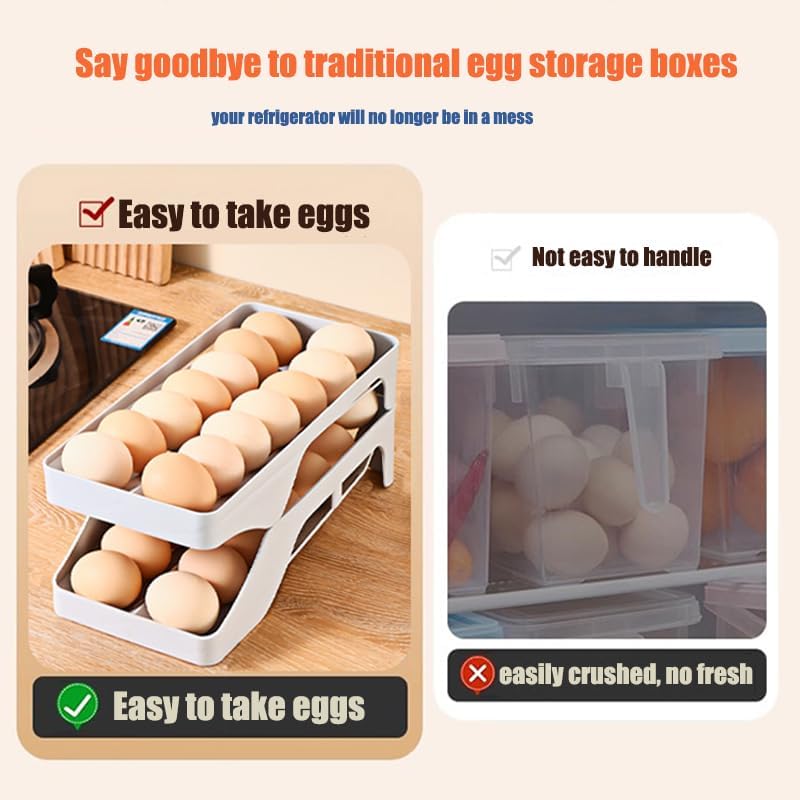Automatic Rolling Egg Dispenser, 28-Egg Refrigerator Holder