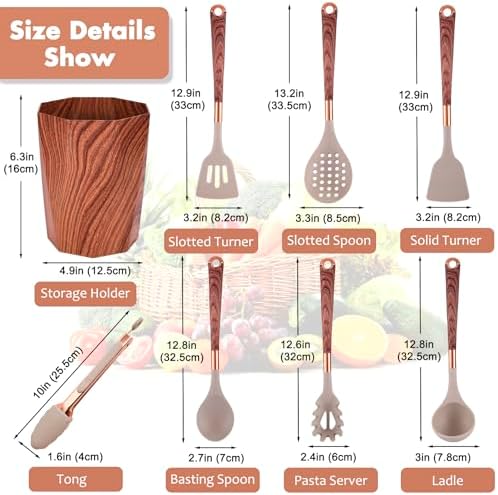 24-Piece Silicone Cooking Utensils Set with Holder