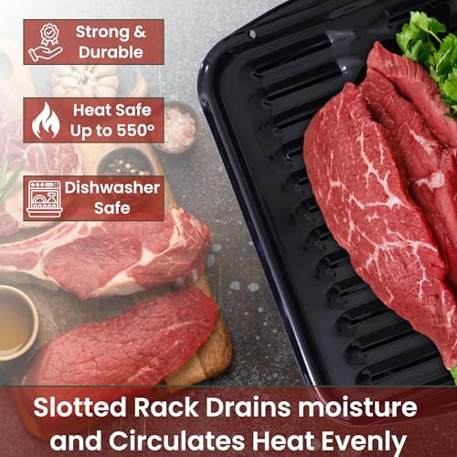 Broiler Pan for Oven Nonstick 16.75” x 13” Porcelain Nonstick Coated