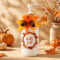 AnyDesign Hello Fall Soap Dispenser, with Artificial Leaves Pumpkin