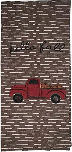 Set of 10, Red Truck with Pumpkin Fall Design Sentiment Hello Fall