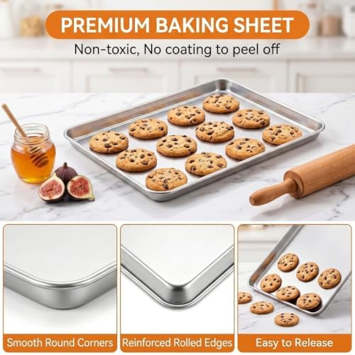 TeamFar Baking Sheet, 17.6"x 13"x 1" Stainless Steel Large Cookie