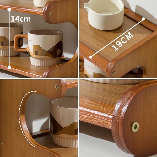 4-Tier Wooden Mug Display Holder, Mug Holder for Countertop Coffee Cup
