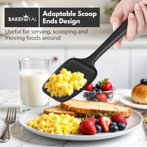 BakeRoyal Silicone Spatula Set, 600°F Heat Resistant, 4 Piece BPA-Free