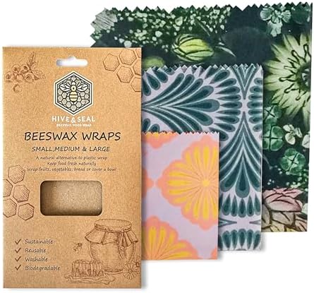 Hive & Seal Beeswax Wraps, Small Medium Large