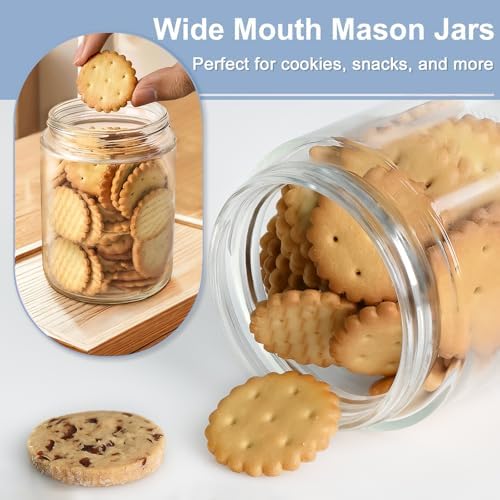 9-Pack 16 oz Wide Mouth Mason Jars with Lids