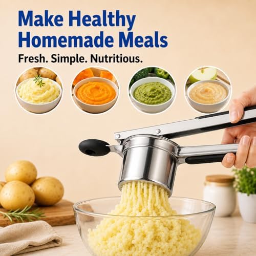 Stainless Steel Potato Ricer, Potato Press for Mashed Potatoes