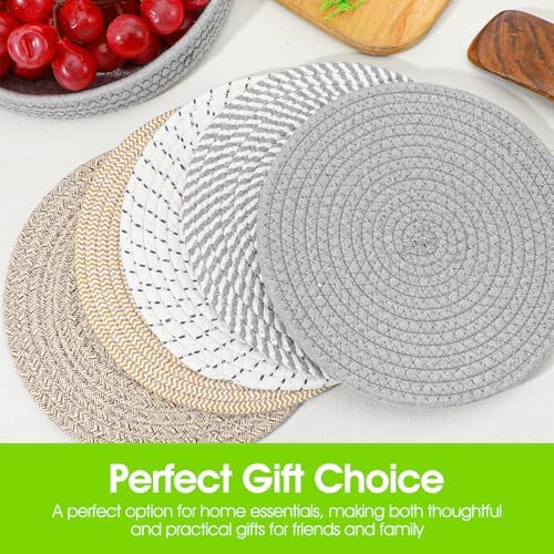 5 Pcs 10 Inch Trivets for Hot Dishes, Extra Large Thick Heat Resistant