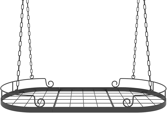 33' Oval Pan Rack Hanging, Heavy Duty Ceiling Pot Rack - Image 7