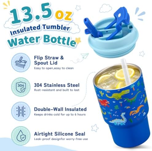 Bento Lunch Box for Kids with 17oz Soup Thermo,Insulated Tumbler Water