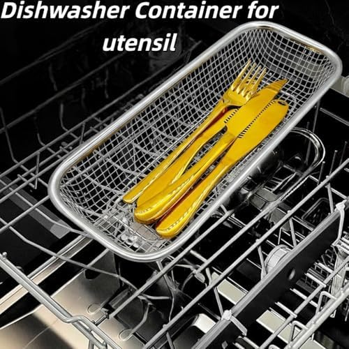 2Pcs Dishwasher Baskets, Stainless Steel Mesh Drain for Kitchen Small