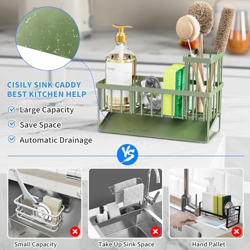 Cisily Kitchen Sink Caddy, Sage Green