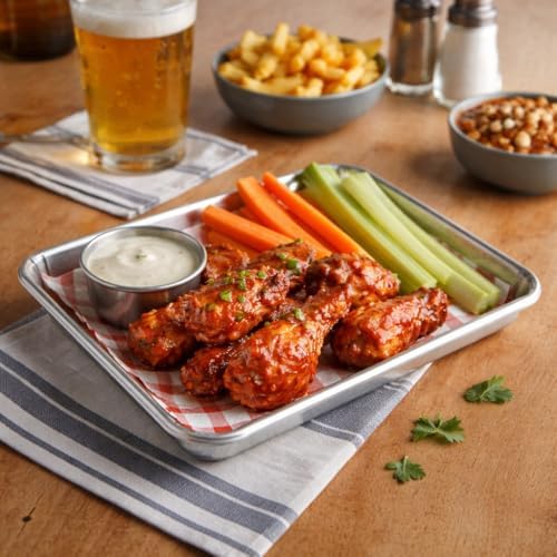 1/8 Size Aluminum Sheet Pan, 19 Gauge Wire Rim, Silver